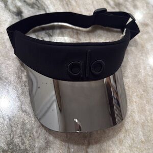 Alo Black Visor with Silver Brim
